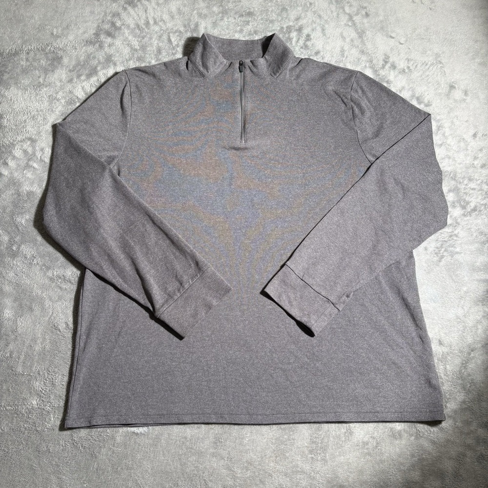 Marc Anthony  Quarter Zip Pullover Mens XXL Gray Slim Fit Cotton Blend Top